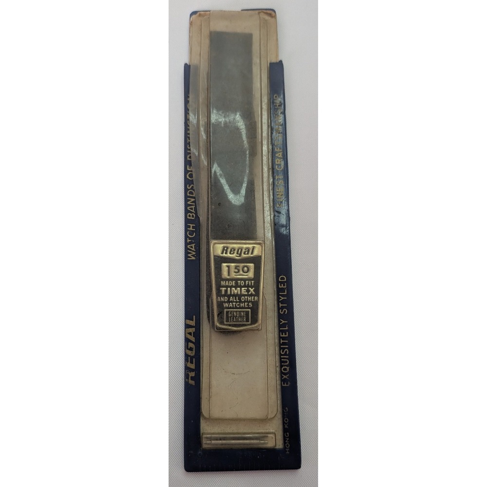 Regal Watch Band Unisex OS Black New Vintage 150 Genuine Leather Fits Timex